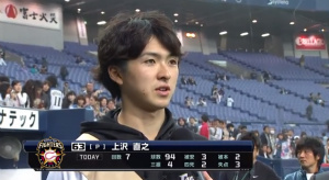 63 上沢直之投手のヒーローインタビュー